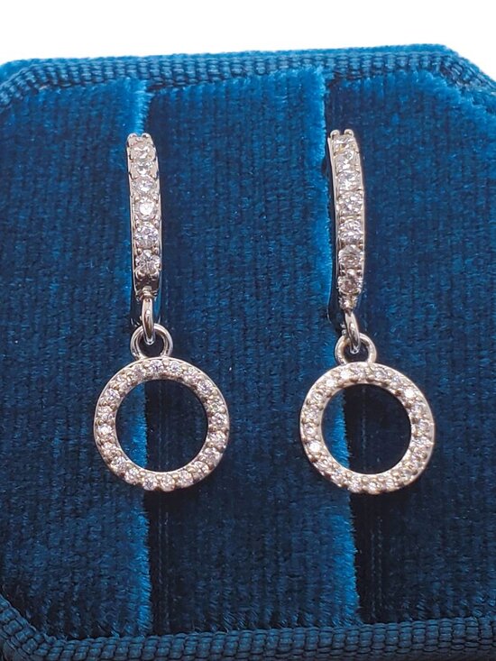 Amazon.com: S925 Sterling Silver 0.5ct Diamond Drop Earrings  14K White Gold Womens 1ct Diamond Hanging Drop Hoop Earrings 14 K Silver Jewelry